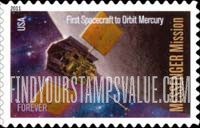 FindYourStampsValue: SPACE FIRSTS - Messenger, First Spacecraft to Orbit Mercury, Self-Adhesive stamp