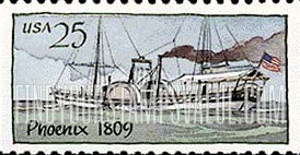 FindYourStampsValue: STEAMBOATS - "Phoenix", 1809, booklet stamp