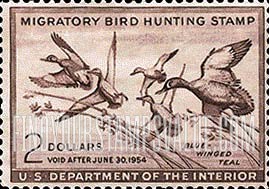 FindYourStampsValue: BLUE-WINGED TEAL