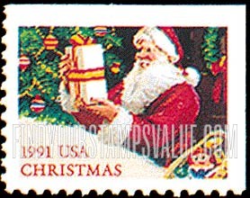 FindYourStampsValue: CHRISTMAS - Santa with Present, Booklet stamp