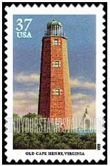 FindYourStampsValue: SOUTHEASTERN LIGHTHOUSES - Old Cape Henry, Virginia, Self-Adhesive stamp