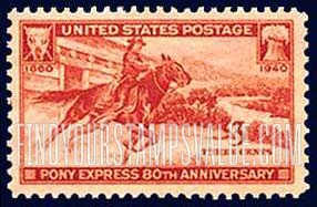 FindYourStampsValue: 80th ANNIVERSARY OF PONY EXPRESS - Pony Express Rider