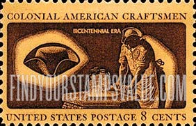 FindYourStampsValue: COLONIAL CRAFTSMEN - Hatter