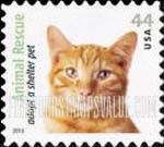 FindYourStampsValue: ANIMAL RESCUE - Orange Tabby, Self-Adhesive stamp