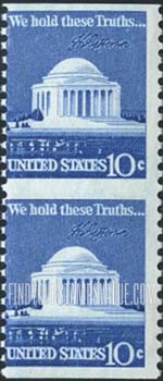 FindYourStampsValue: JEFFERSON MEMORIAL & SIGNATURE