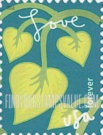 FindYourStampsValue: GARDEN OF LOVE - Green Vine Leaves, Self-Adhesive stamp