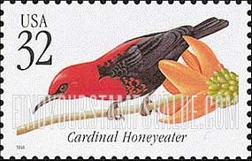 FindYourStampsValue: TROPICAL BIRDS - Cardinal Honeyeater