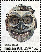 FindYourStampsValue: INDIAN MASKS, Chilkat Tlingit tribe - American Folk Art