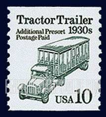 FindYourStampsValue: TRACTOR TRAILER 1930s - Transportation Coil