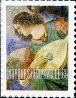FindYourStampsValue: CHRISTMAS - Angel with Lute, Detail of Fresco by Melozzo da Forli, Self-Adhesive stamp