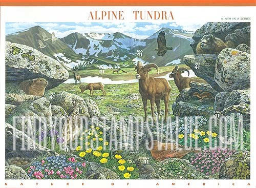 FindYourStampsValue: NATURE OF AMERICA - Alpine Tundra, Self-Adhesive stamps
