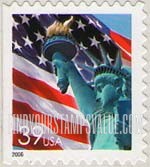 FindYourStampsValue: Flag and Statue of Liberty, Self-Adhesive Booklet Stamp