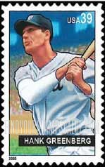 FindYourStampsValue: BASEBALL SLUGGERS - Hank Greenberg, Self-Adhesive stamp