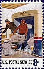 FindYourStampsValue: POSTAL SERVICE EMPLOYEES - Loading Mail on Truck