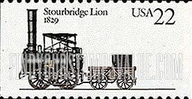 FindYourStampsValue: LOCOMOTIVES - Stourbridge Lion, 1829