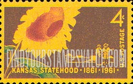 FindYourStampsValue: KANSAS STATEHOOD, 100th ANNIVERSARY