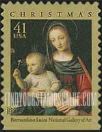 FindYourStampsValue: CHRISTMAS - Madonna of the Carnation by Bernardino Luini, Self-Adhesive Booklet Stamp