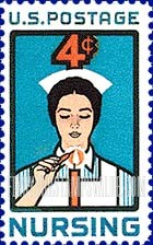 FindYourStampsValue: NURSING - Student Nurse lighting Candle
