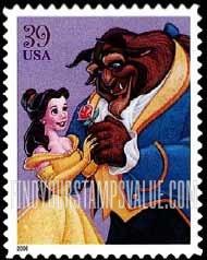 FindYourStampsValue: DISNEY CHARACTERS - Beauty and The Beast, Self-Adhesive stamp