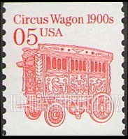 FindYourStampsValue: CIRCUS WAGON 1900s - Transportation Coil
