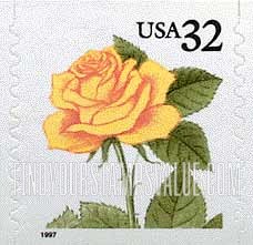 FindYourStampsValue: YELLOW ROSE - Self-Adhesive Coil Stamp