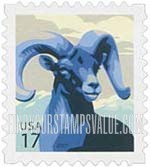 FindYourStampsValue: AMERICAN WILDLIFE - Bighorn Sheep, Self-Adhesive stamp