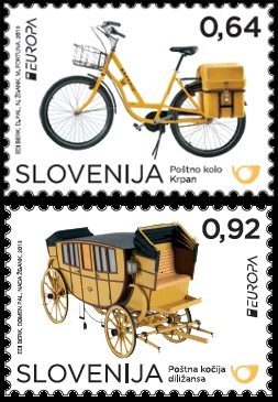 EUROPA – Postal Vehicle stamps from Slovenia