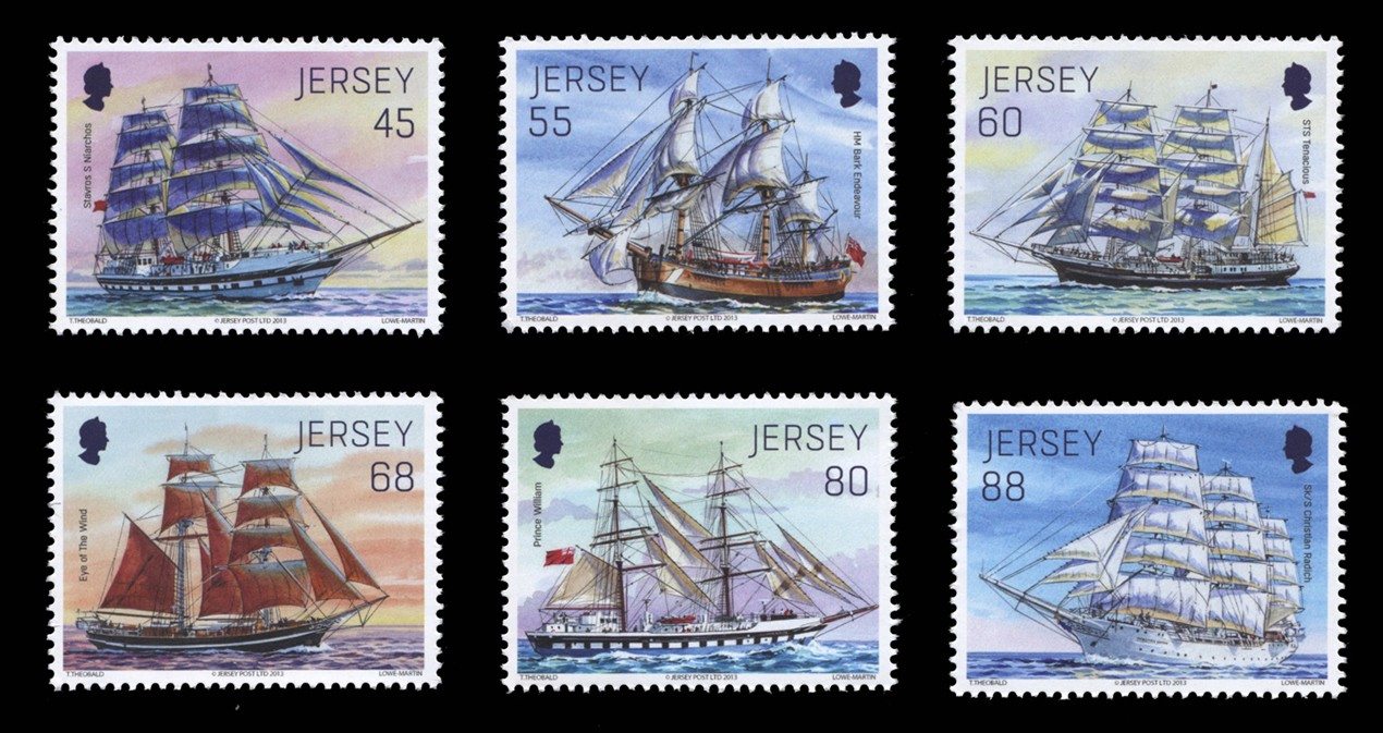 Visiting Tall Ships stamp collection from Jersey
