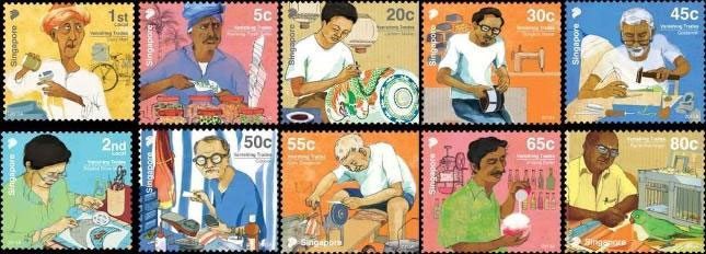 Special stamps to preserve memory of Singapore's vanishing trades