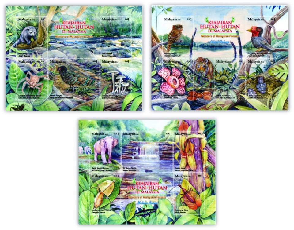 Wonders of Malaysian Forest on new Malaysian stamps