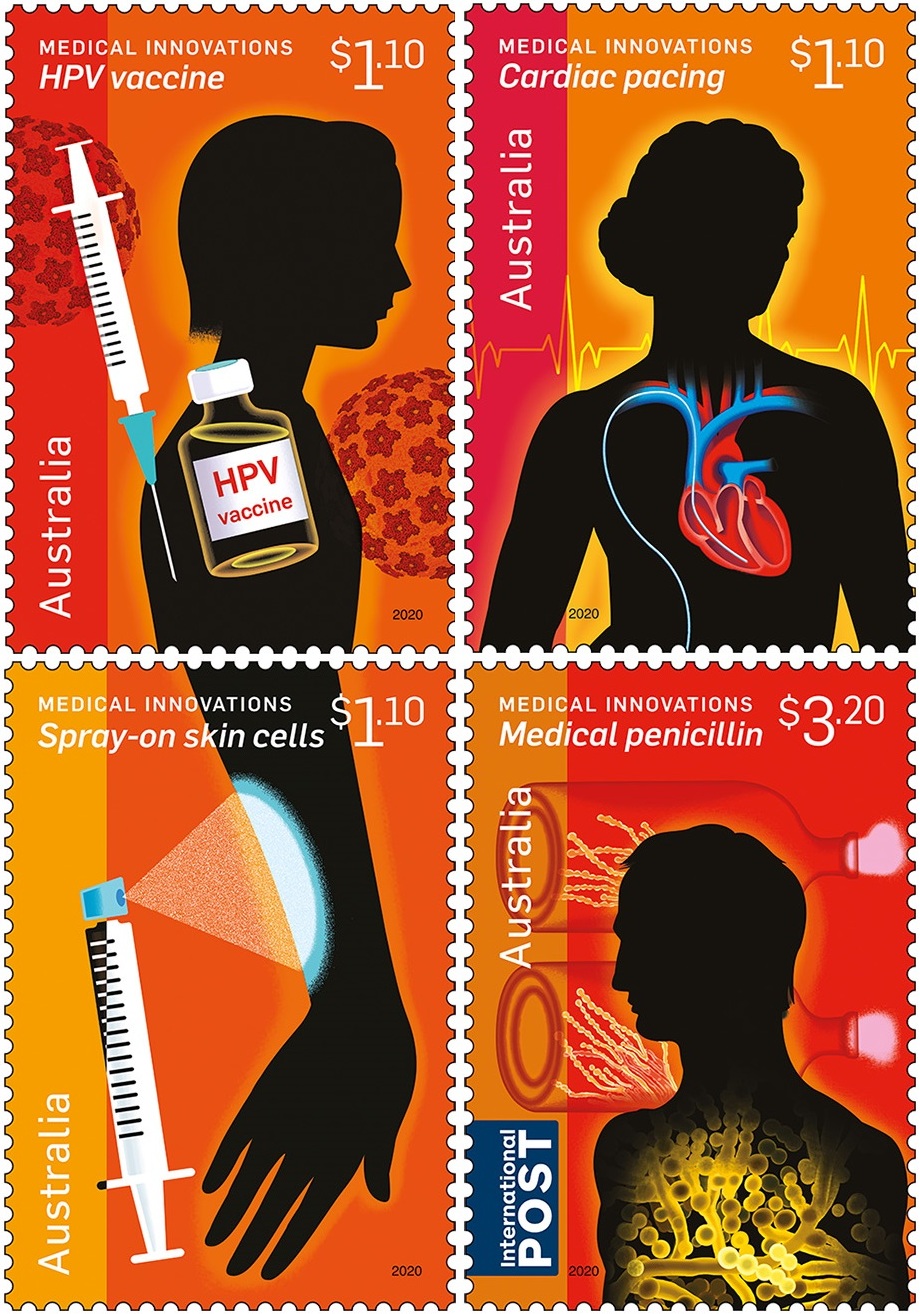Australia Post issued four stamps featuring medical innovations! World Stamp News
