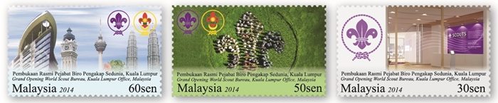POS MALAYSIA celebrates the grand opening of the World Scout Bureau Kuala Lumpur Office with special stamp issue