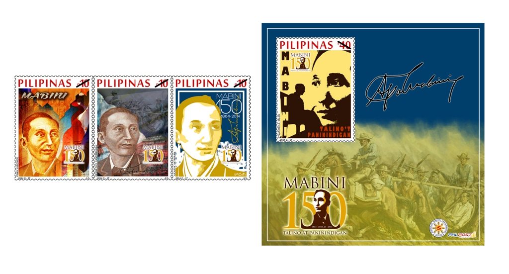 New set of stamps commemorating Apolinario Mabini's 150th birth anniversary