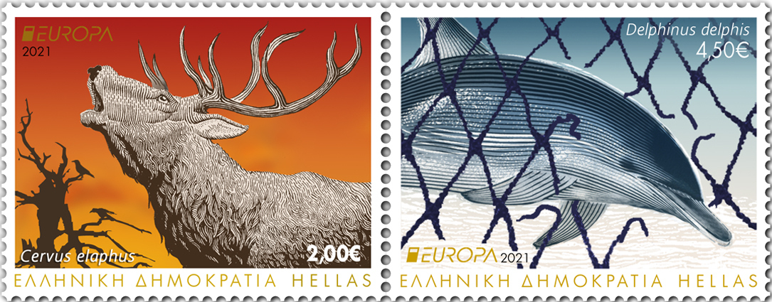 “Endangered National Wildlife” - two EUROPA 2021 stamps released by Greece Post!