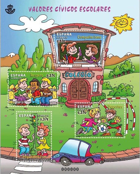 School Civic Values 2013 stamps from Spain