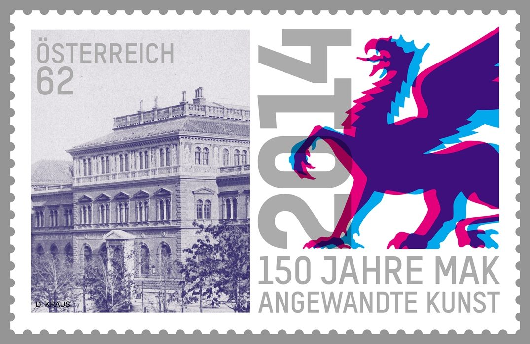 Stamp issue of Austrian Post to mark 150 Years MAK/Museum of Applied Arts