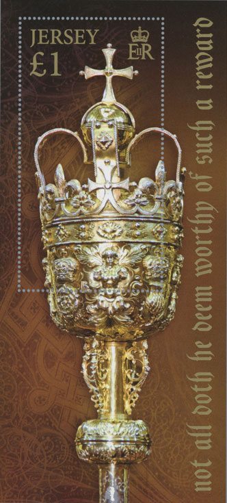 The Jersey Royal Mace depicted on stamp