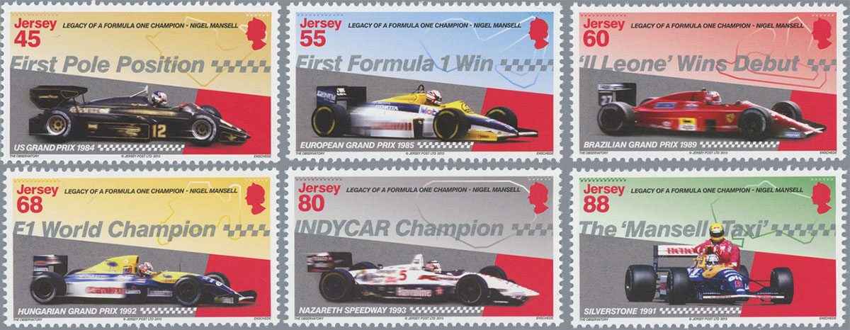 Nigel Mansell – Legacy of a Formula One Champion stamps from Jersey