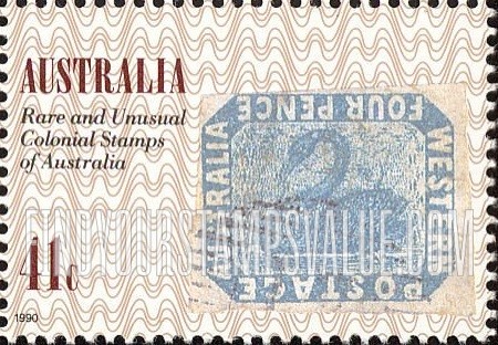 FindYourStampsValue: Penny Black 150th Anniversary: Western Australia #3a