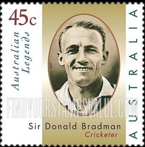 FindYourStampsValue: Sir Donald Bradman, Cricketer: Portrait