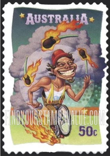 FindYourStampsValue: Circus Performers: Torch juggler