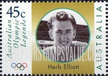 FindYourStampsValue: Legends Type of 1997: Herb Elliott