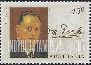 FindYourStampsValue: World War II Prime Ministers: Francis (Frank) Forde