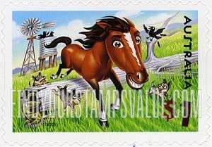 FindYourStampsValue: Down on the Farm: Horse, dogs, birds, lizard