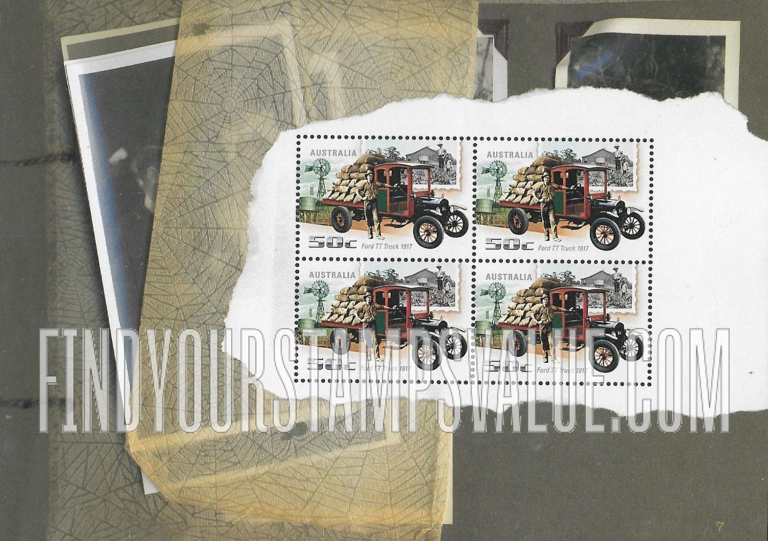 FindYourStampsValue: Cars and Trucks: 1917 Ford TT Truck