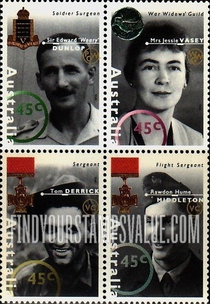 FindYourStampsValue: Famous Australians from World War II