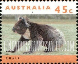 FindYourStampsValue: Threatened Species Type of 1992: Koala walking