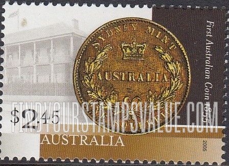 FindYourStampsValue: First Australian Coin, 150th Anniversary: Reverse