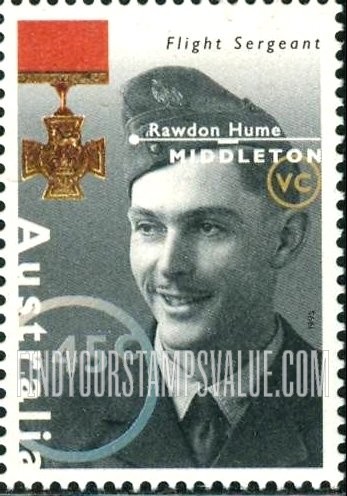 FindYourStampsValue: Famous Australians from World War II: Rawdon Hume Middleton