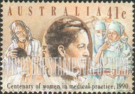 FindYourStampsValue: Women Practicing Medicine in Australia, Centennial: Constance Stone